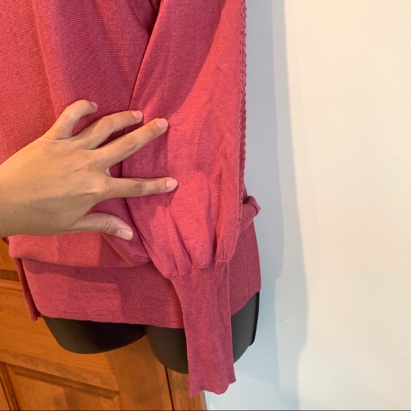 BCBG MaxAzria Sweater Silk Cashmere Pink Sequins - Picture 5 of 7